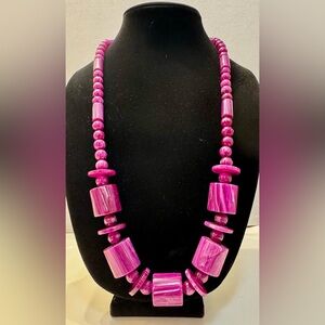 1960s Mod Statement Necklace Plum Cast Acrylic Geometric Psychedelic Stunning